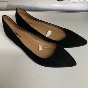 Pointed toe mini heel ballerina flat
